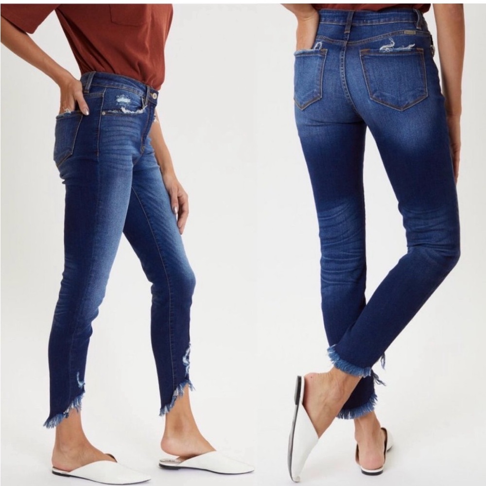 Women's KanCan High-Rise Skinny Jeans with Frayed Hem